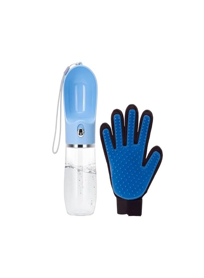 DOGTOWN Push-to-Release Water Bottle with Integrated Glove for Pet Hydration and Grooming, Portable, BPA-Free, Leak-Proof Design, Travel-Friendly for Dogs and Cats - Image 1